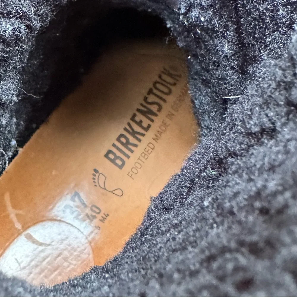 BIRKENSTOCK Black Shearling Lined Leather Boots Size 37 Zip Up - Picture 4 of 10